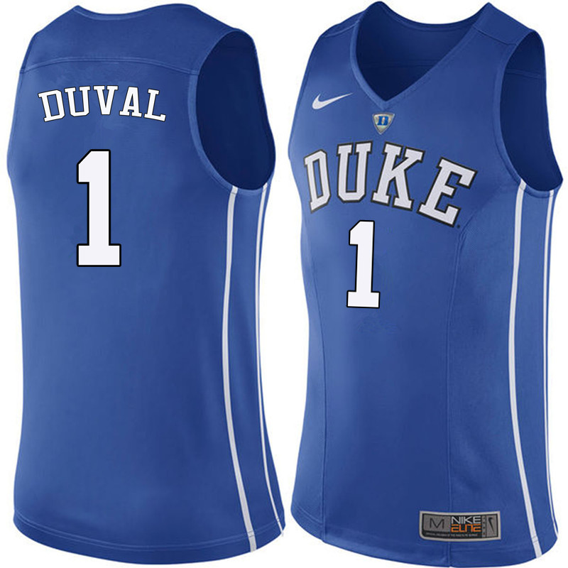 Duke Blue Devils #1 Trevon Duval College Basketball Jerseys Sale-Blue
